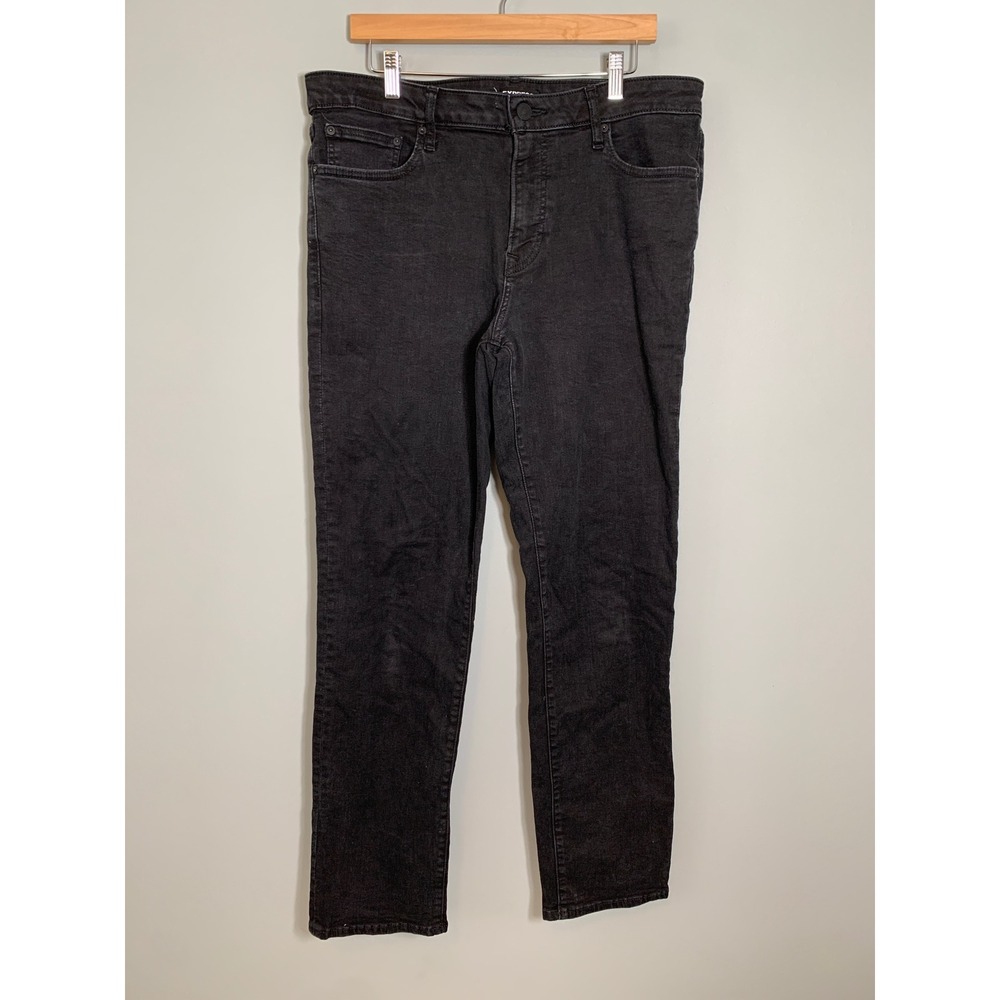 Express 34x34 Straight Leg Jeans Mens Black Conscious Edit‎ Stretch Denim